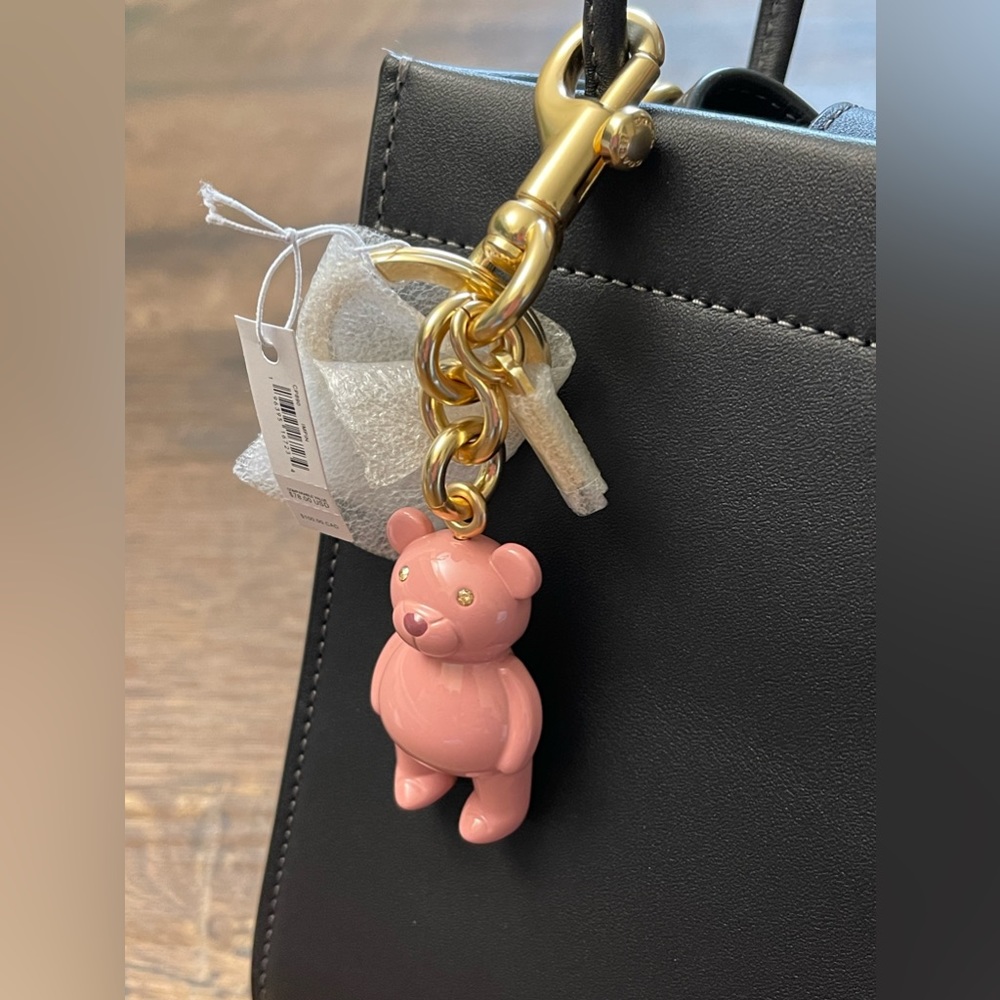 NWT Coach Pink Bear Bag Charm Keychain CP890 - Picture 7 of 10